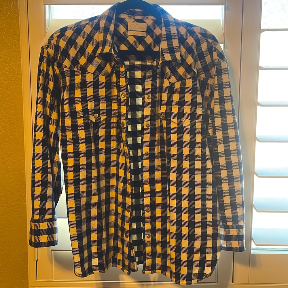 J. Crew Buffalo Check Relaxed Shirt Jacket Size 8
